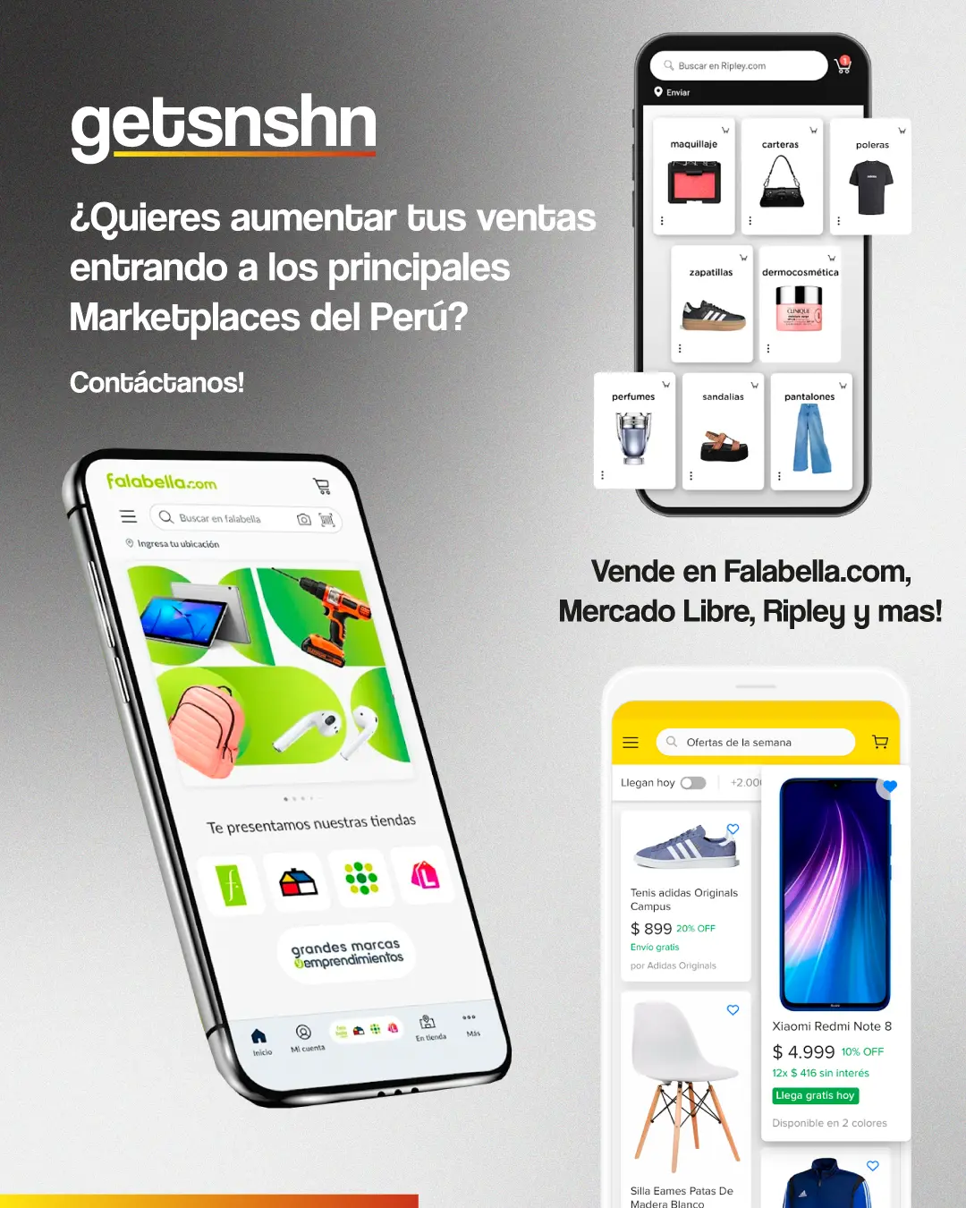 Asesoría en marketplaces Falabella, Mercado Libre y Ripley para aumentar ventas online y optimizar la presencia digital de empresas en Perú